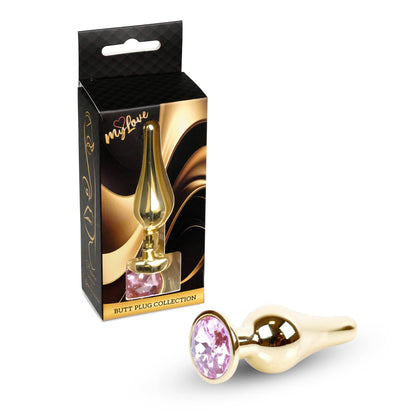 1-Korek analny różowozłoty z diamentem MyLove Toys 9,5 cm-1