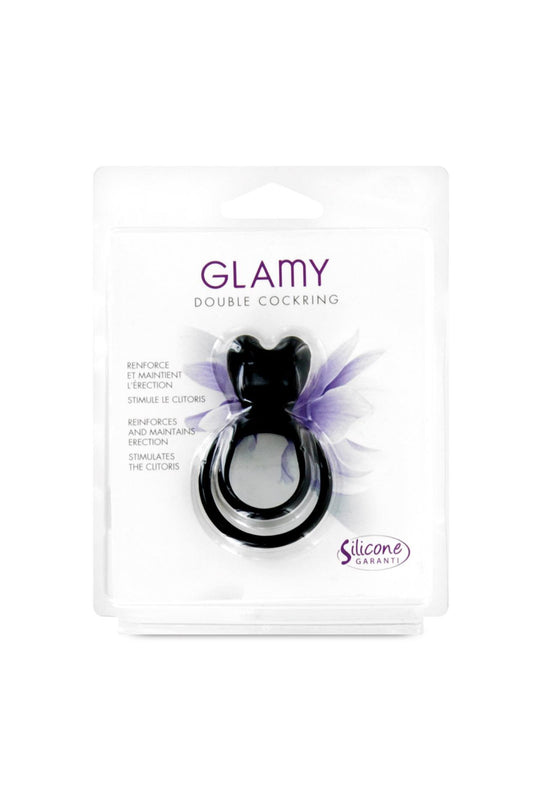 2-Podwójny pierścień erekcyjny Glamy czarny silikonowy 30 mm-2