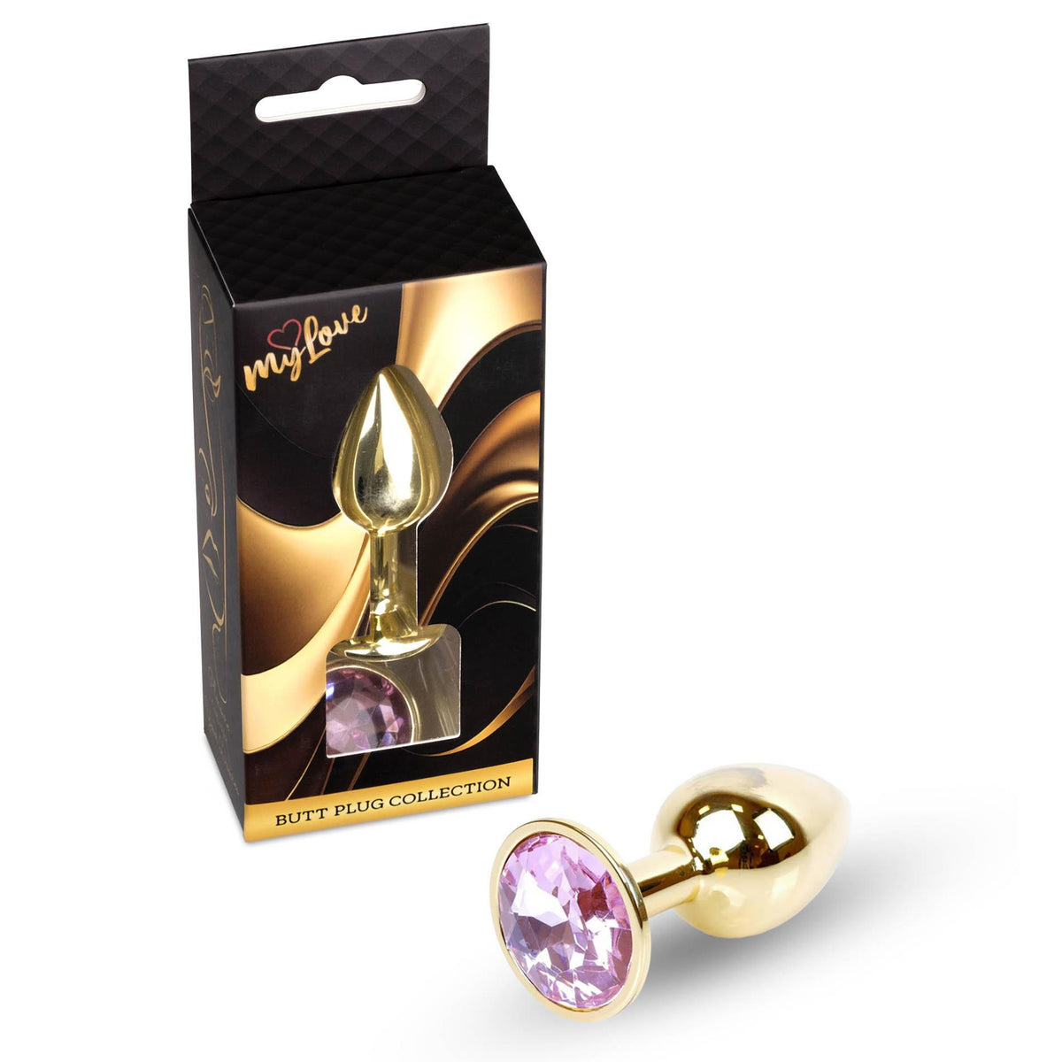 3-Złoty korek analny z diamentem MyLove Toys 7 cm-3