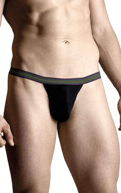 1-Stringi męskie tęczowe SoftLine 4496 czarne M/L-1