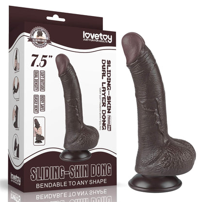 1-7.5'' Sliding Skin Dual Layer Dong Black-1