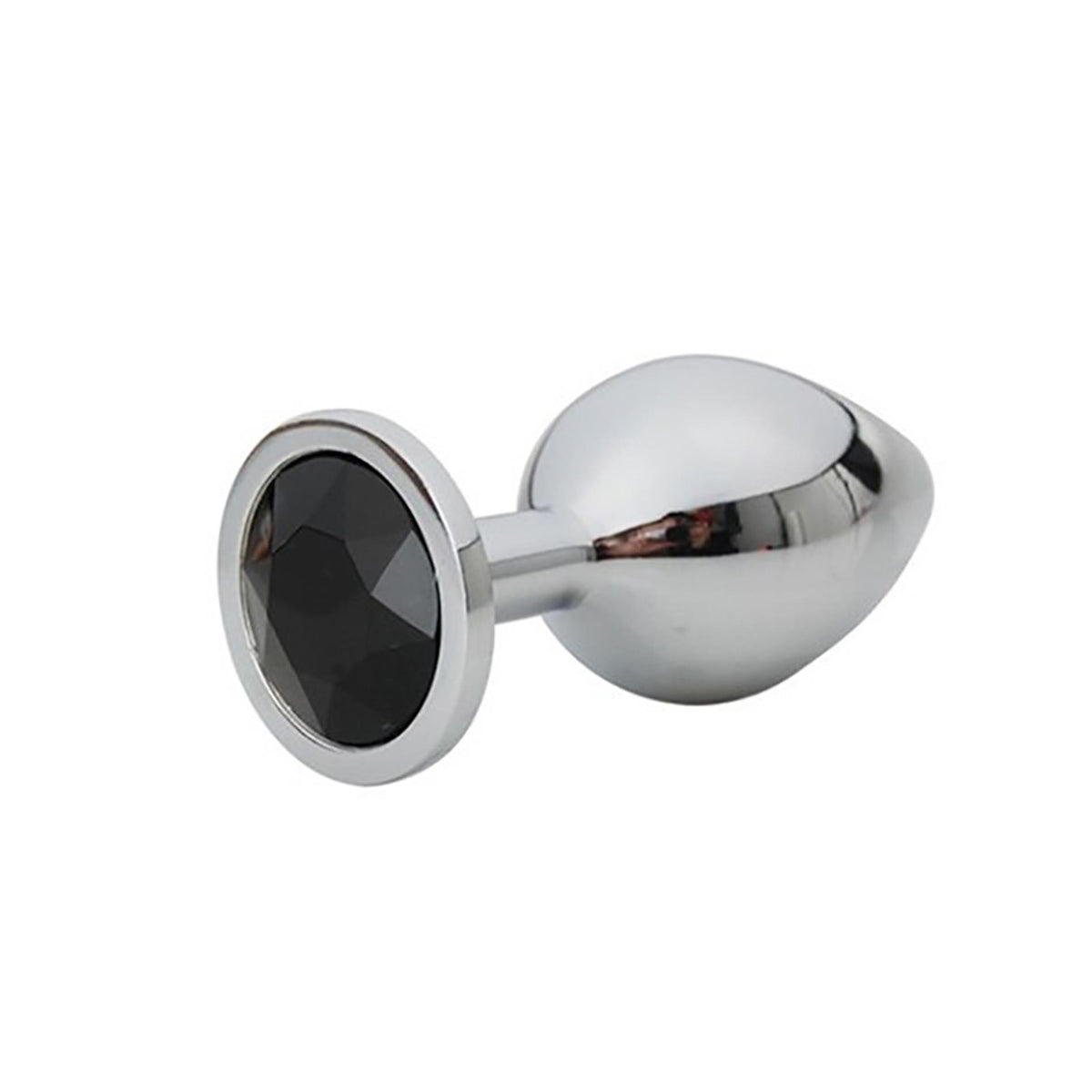2-Korek analny Fantasy srebrny z czarnym diamentem 7 cm-2