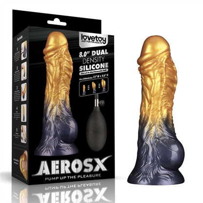 2-8'' Dual Density Silicone Inflatable Dildo-2