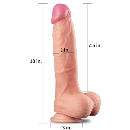2-10"" Dual Layer Platinum Silicone Cock-2