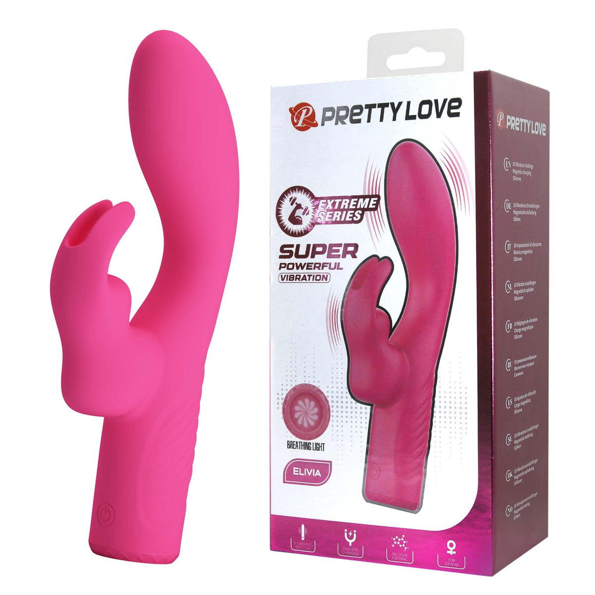 3-Wibrator króliczek Pretty Love Elivia 10 trybów punktu G silikonowy USB-3
