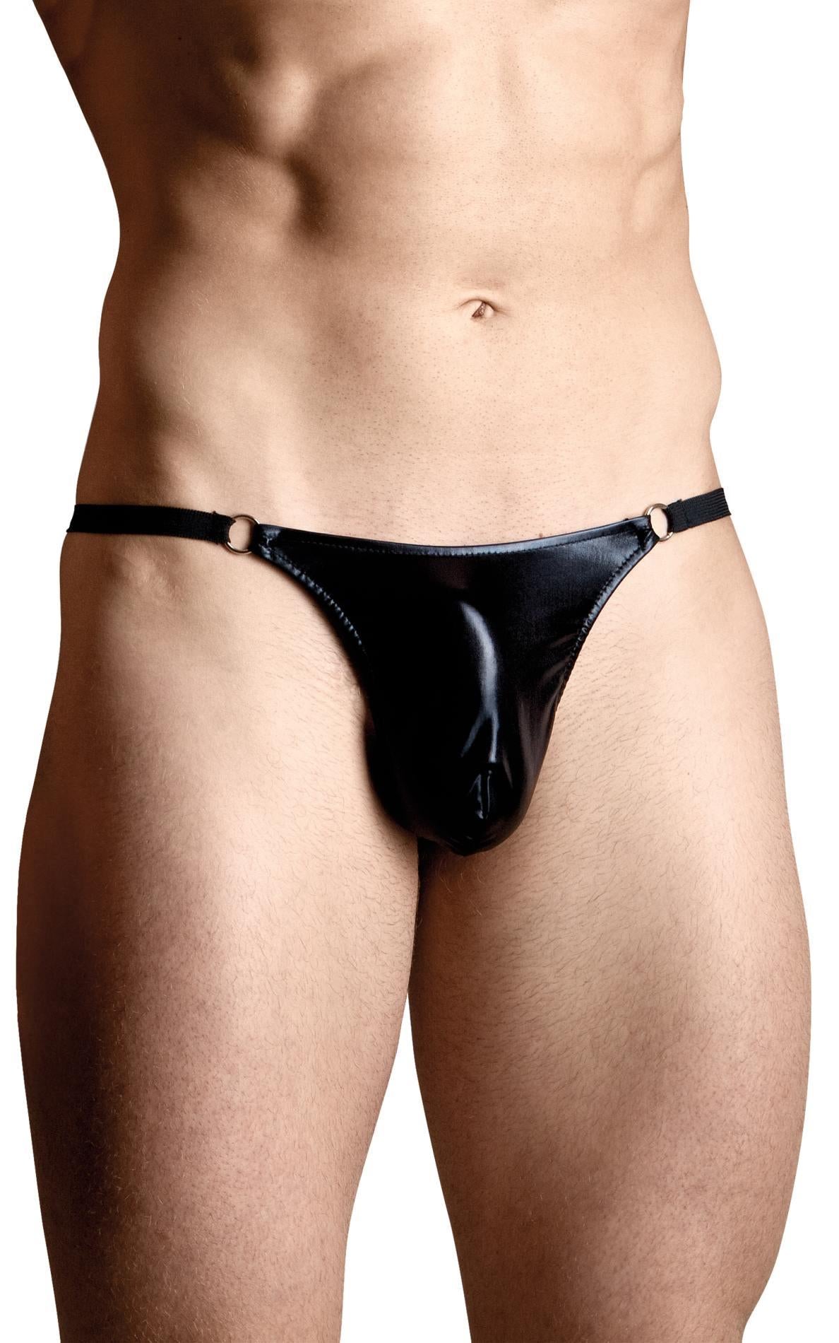 1-Stringi męskie prowokacyjne SoftLine 4487 czarne S/L-1