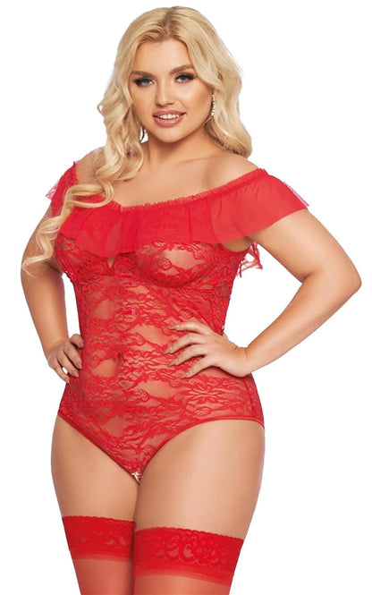 1-Koronkowe body Kamila czerwone XL SoftLine Collection-1