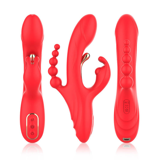 1-Wibrator króliczek Trident czerwony USB 22 cm-1