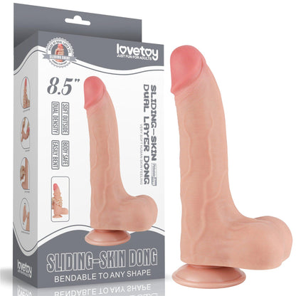 3-Dildo realistyczne Lovetoy dwuwarstwowe z przesuwającą się skórą 8.5 cala-3