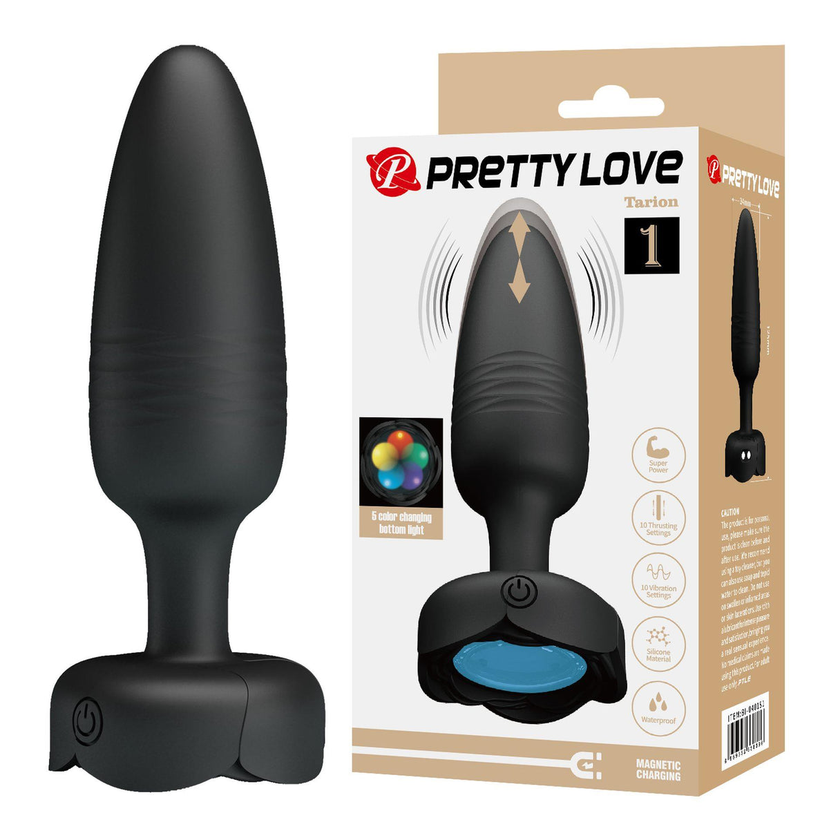 1-Korek analny wibrujący LED Pretty Love Tarion silikonowy 10 trybów-1