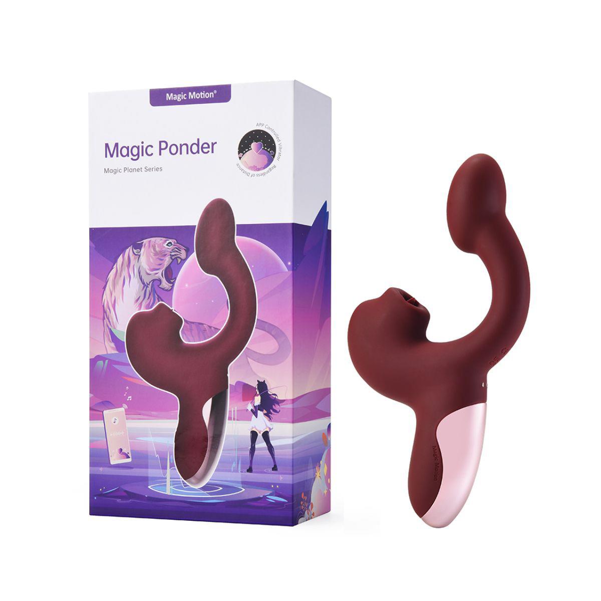 3-Wibrator Magic Ponder z lizaniem i aplikacją czerwony-3
