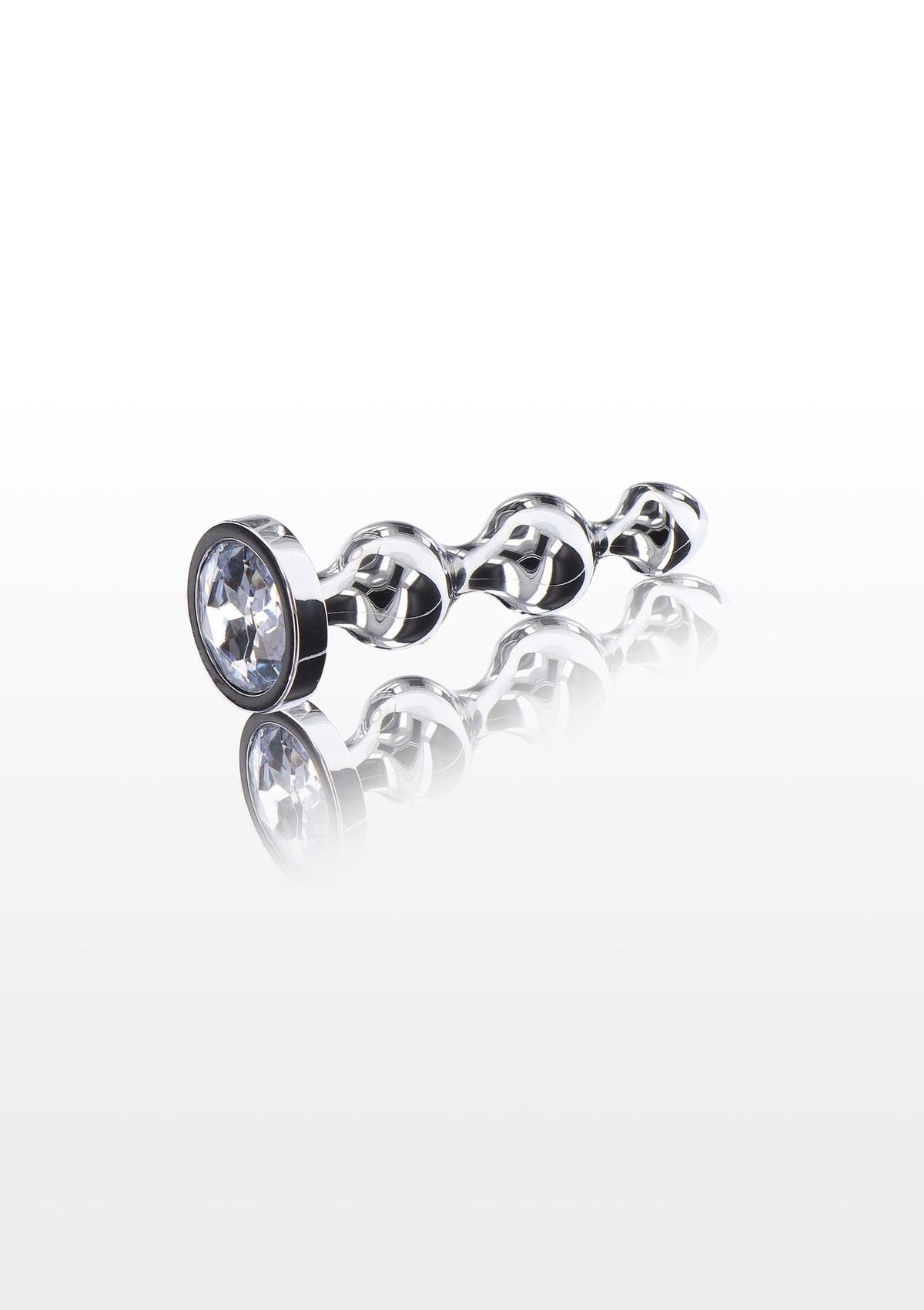 2-Korek analny Diamond Star Beads ToyJoy srebrny 10.5 cm-2