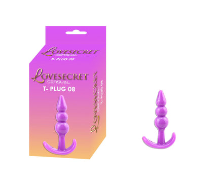 1-Korek analny Lovesecret Sensual T Plug 08 fioletowy 9,3 cm-1