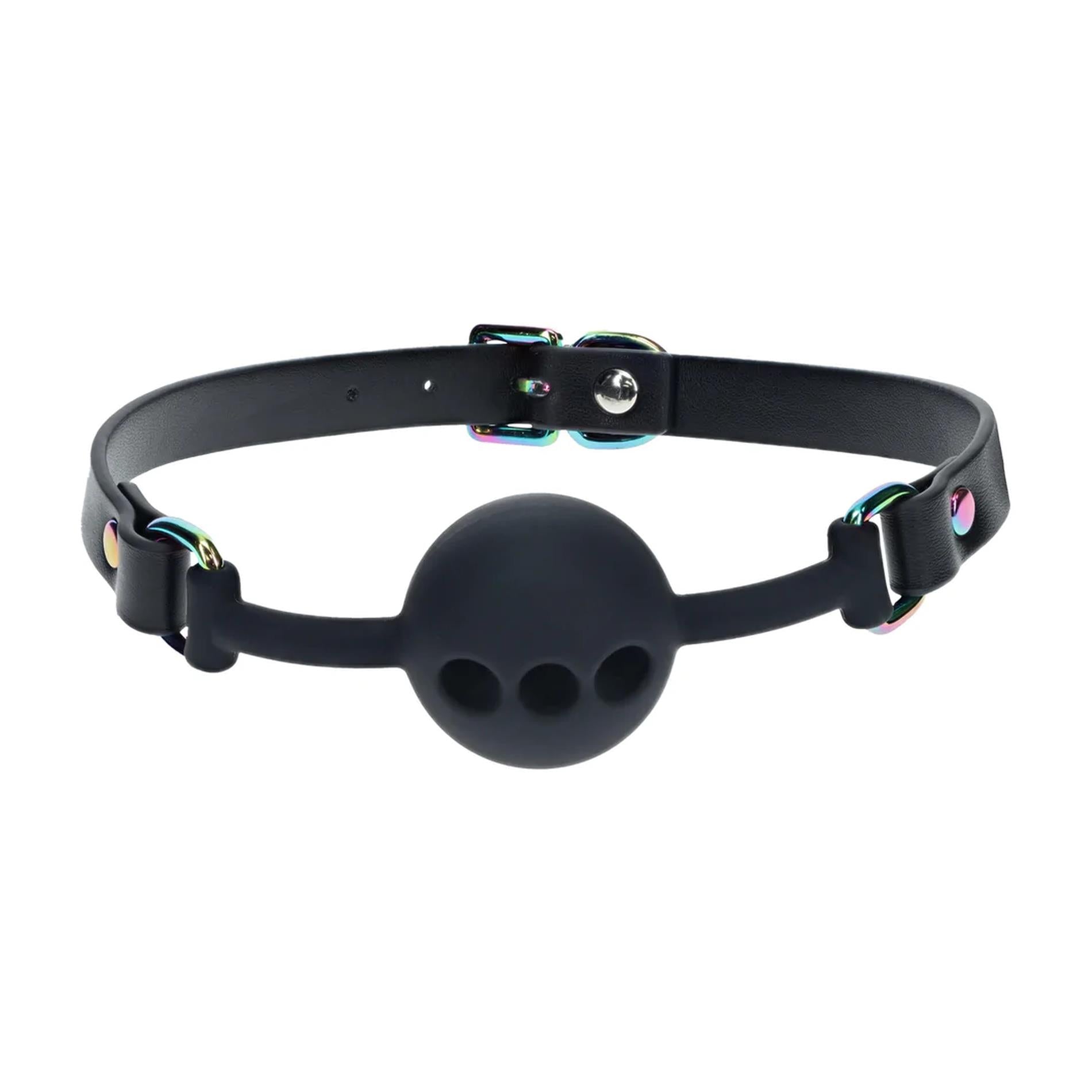 3-Venice Collection - Silicone Ball Gag - Black-3