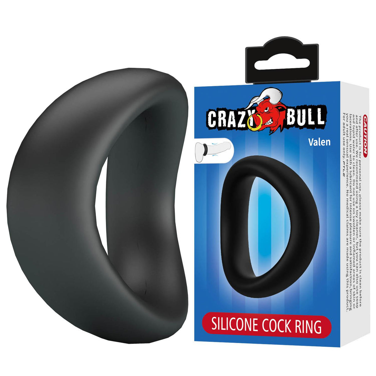 1-Pierścień erekcyjny silikonowy zakrzywiony Crazy Bull Valen-1