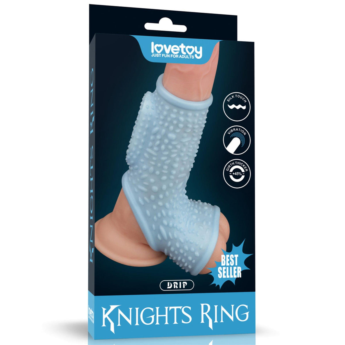 1-Vibrating Drip Knights Ring with Scrotum Sleeve-1