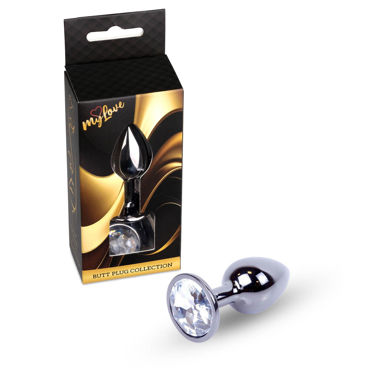 1-Biżuteria analna srebrna z diamencikiem MyLove Toys 7 cm-1