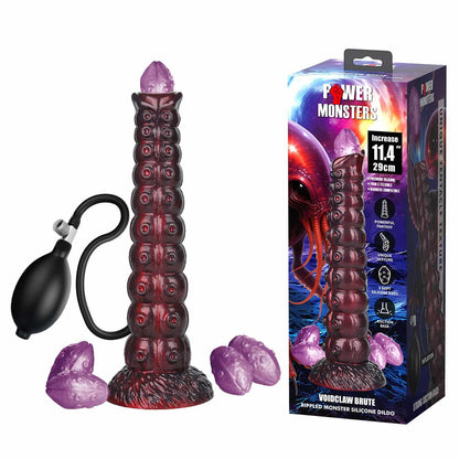 3-Dildo silikonowe pofalowane Power Monsters Voidclaw Brute 29 cm fioletowe-3