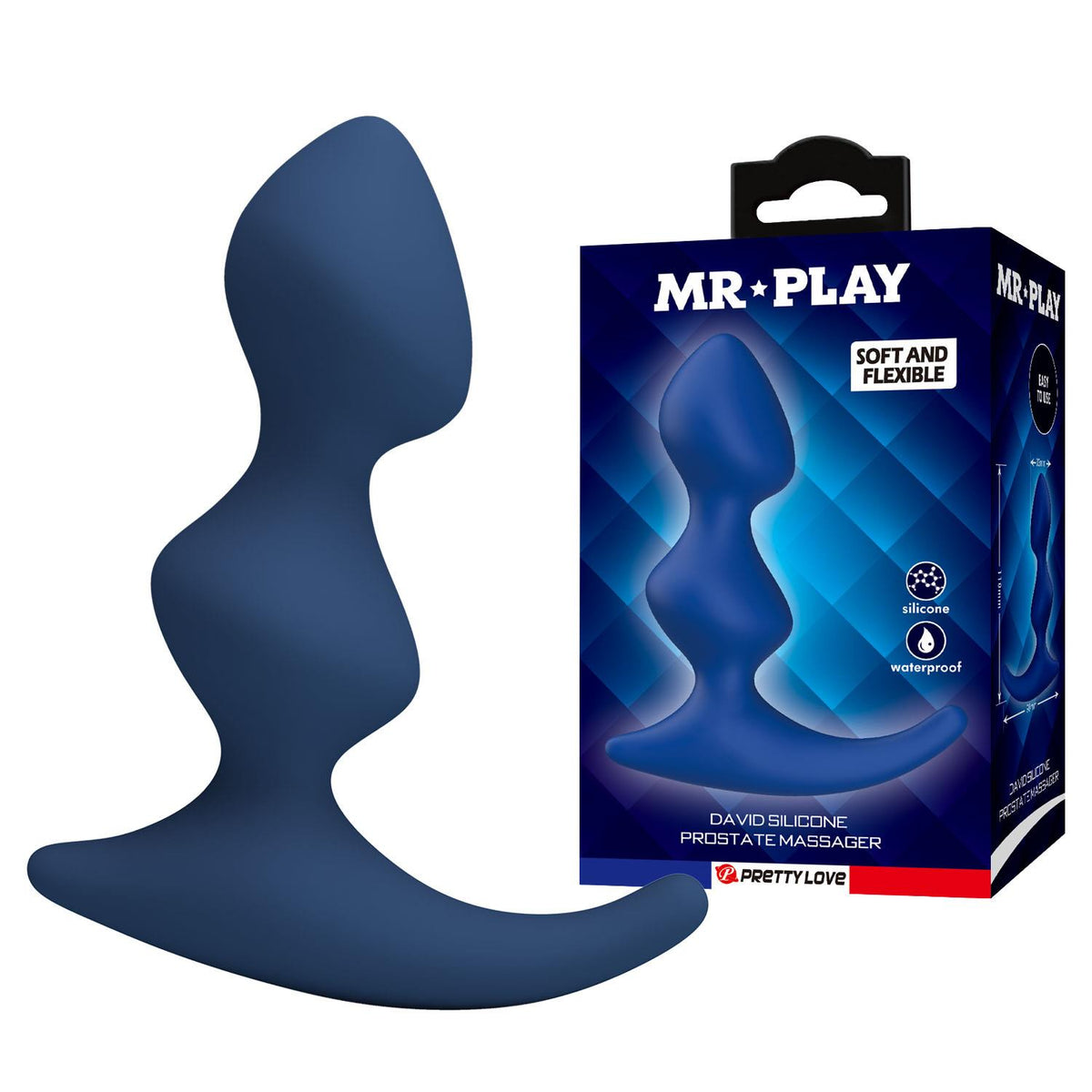 4-Niebieski silikonowy masażer prostaty Mr. Play David-4