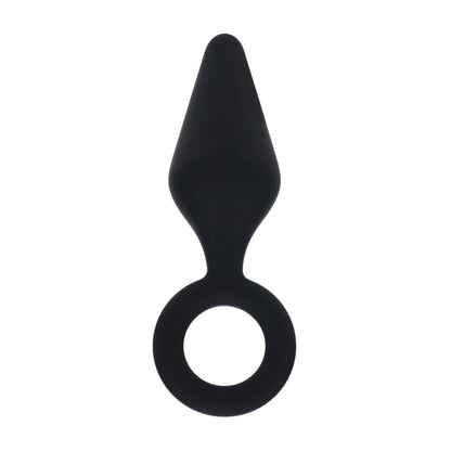 4-Silikonowy korek analny z pętlą Levelz M czarny 12 cm-4