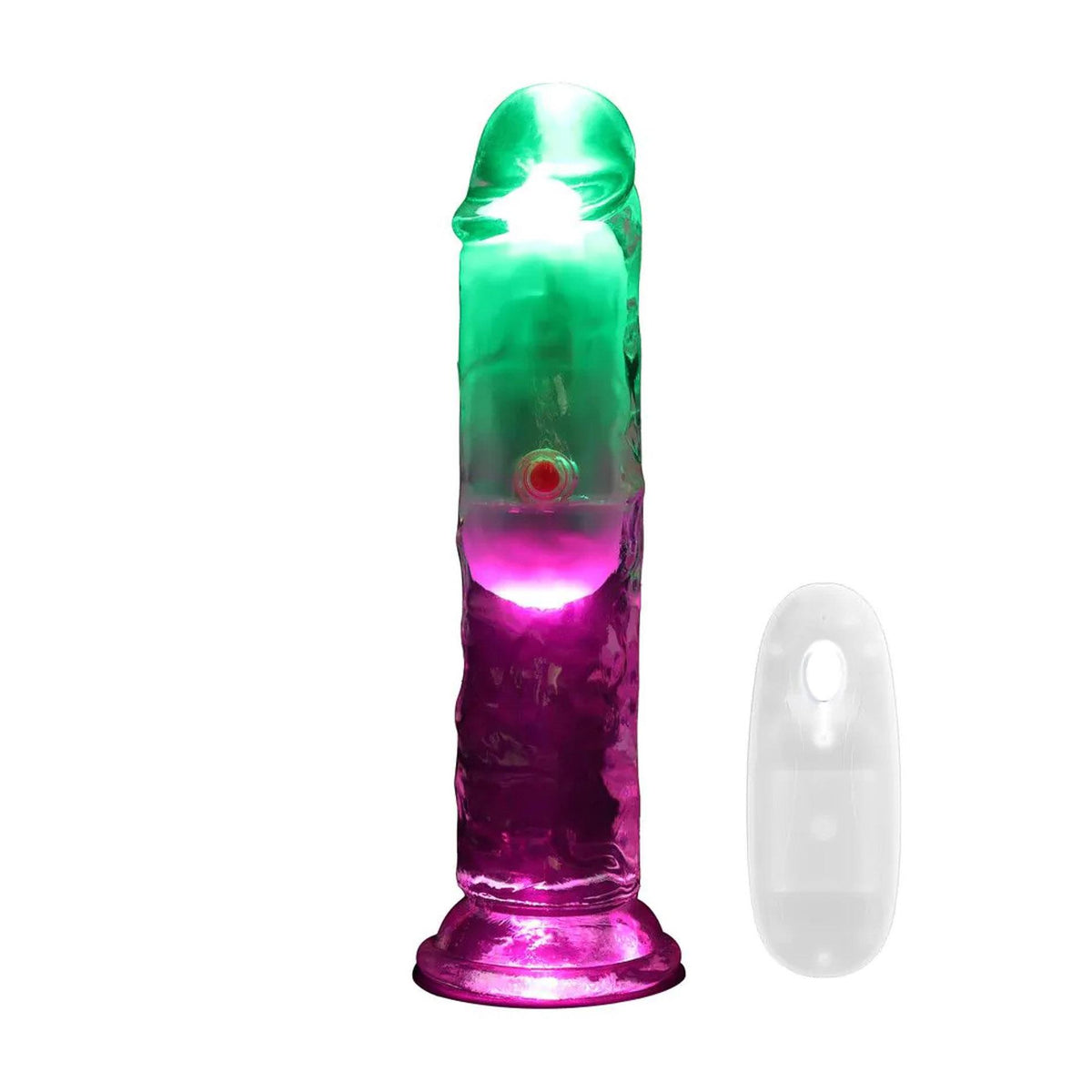 2-Wibrator LED RealRock przezroczysty TPE 16,5 cm-2