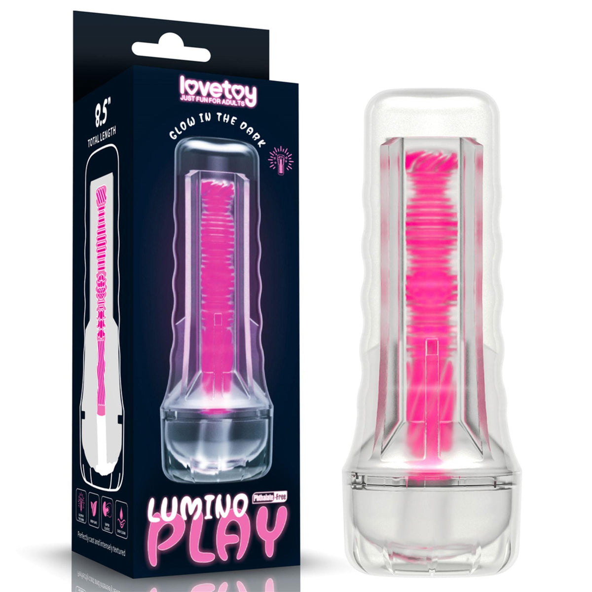 1-8.5'' Lumino Play Masturbator - Pink Glow-1