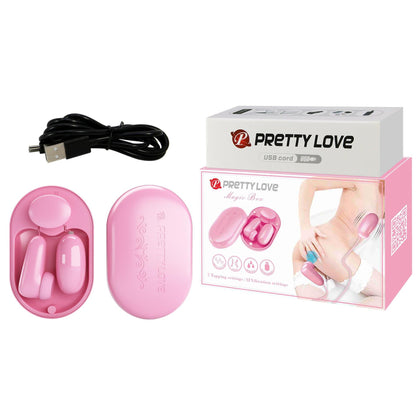 1-Wibrujące jajko Pretty Love Magic Box różowe 12 wibracji 7 stukania USB-1