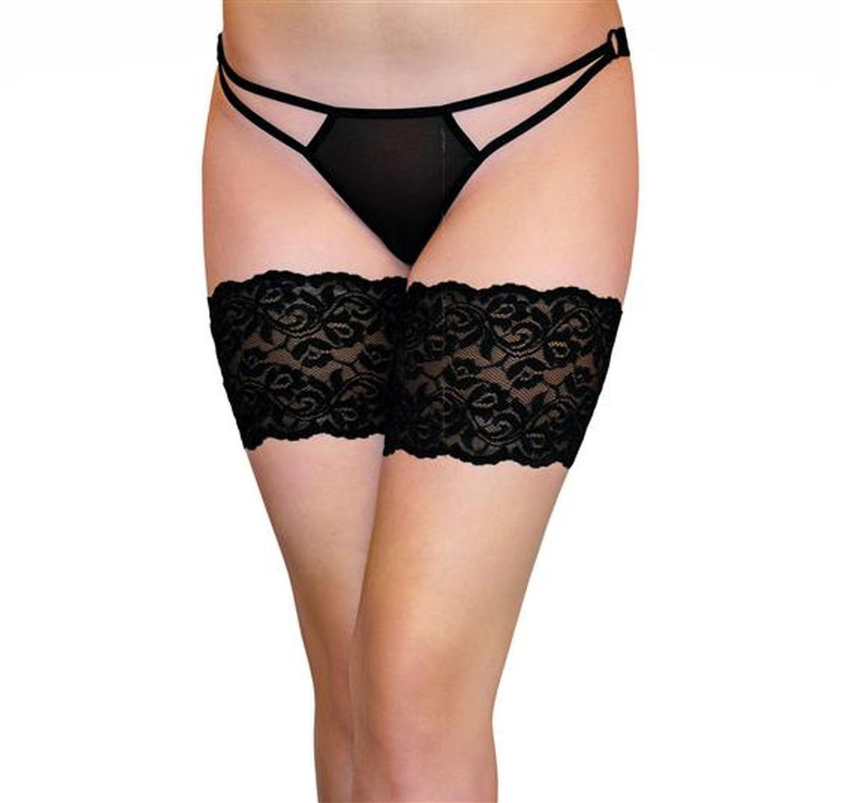 1-Opaska na uda z silikonem SoftLine Collection czarna 3XL-1