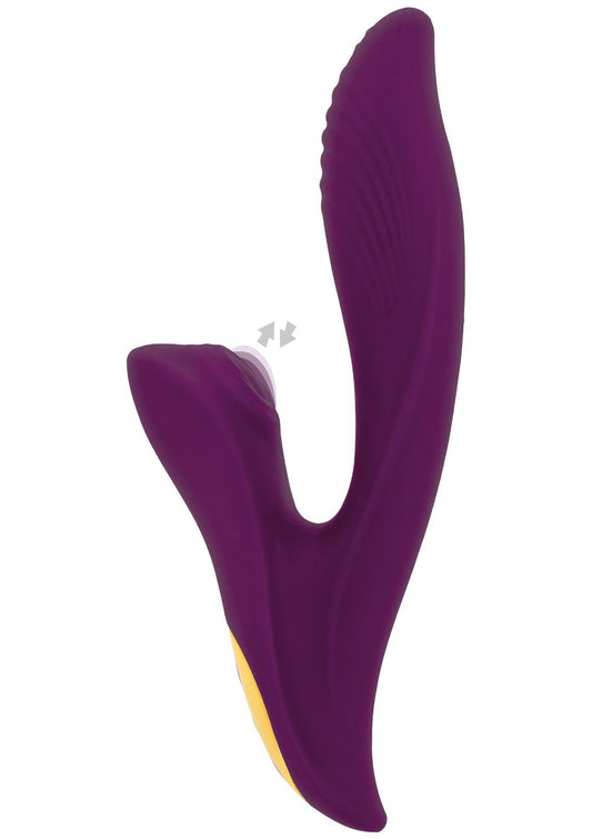 2-Wibrator silikonowy Athena Tapping Sensation fioletowy USB 20.5 cm-2