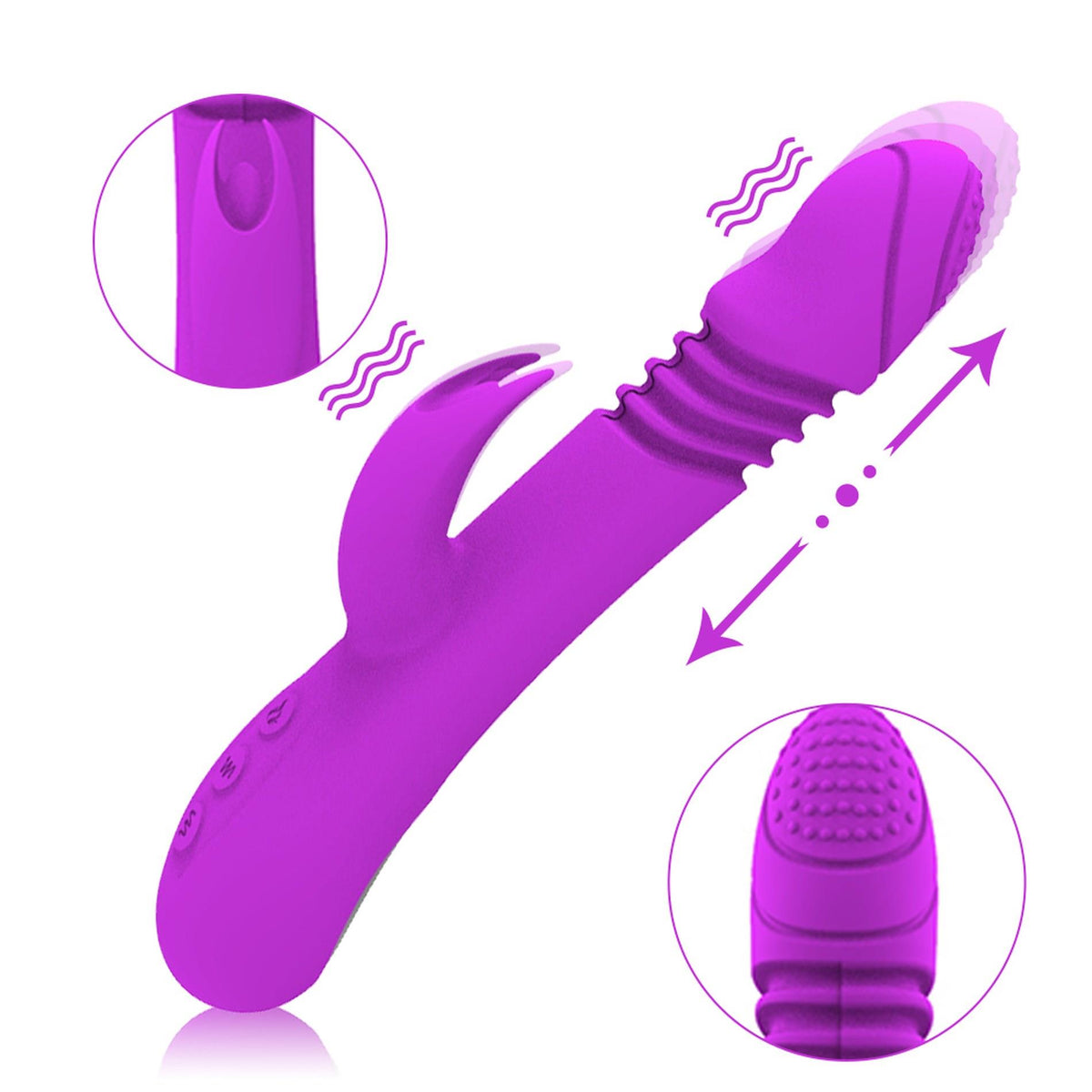 4-Wibrator króliczek Ella silikonowy podgrzewany posuwisty USB-4