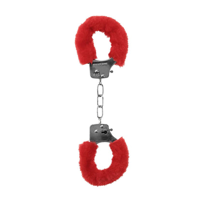 2-Kajdanki futrzane Ouch Pleasure czerwone 29cm-2