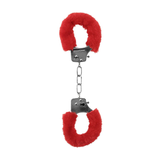 2-Kajdanki futrzane Ouch Pleasure czerwone 29cm-2