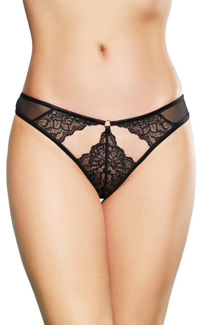 1-Koronkowe stringi SoftLine Collection czarne M/L-1