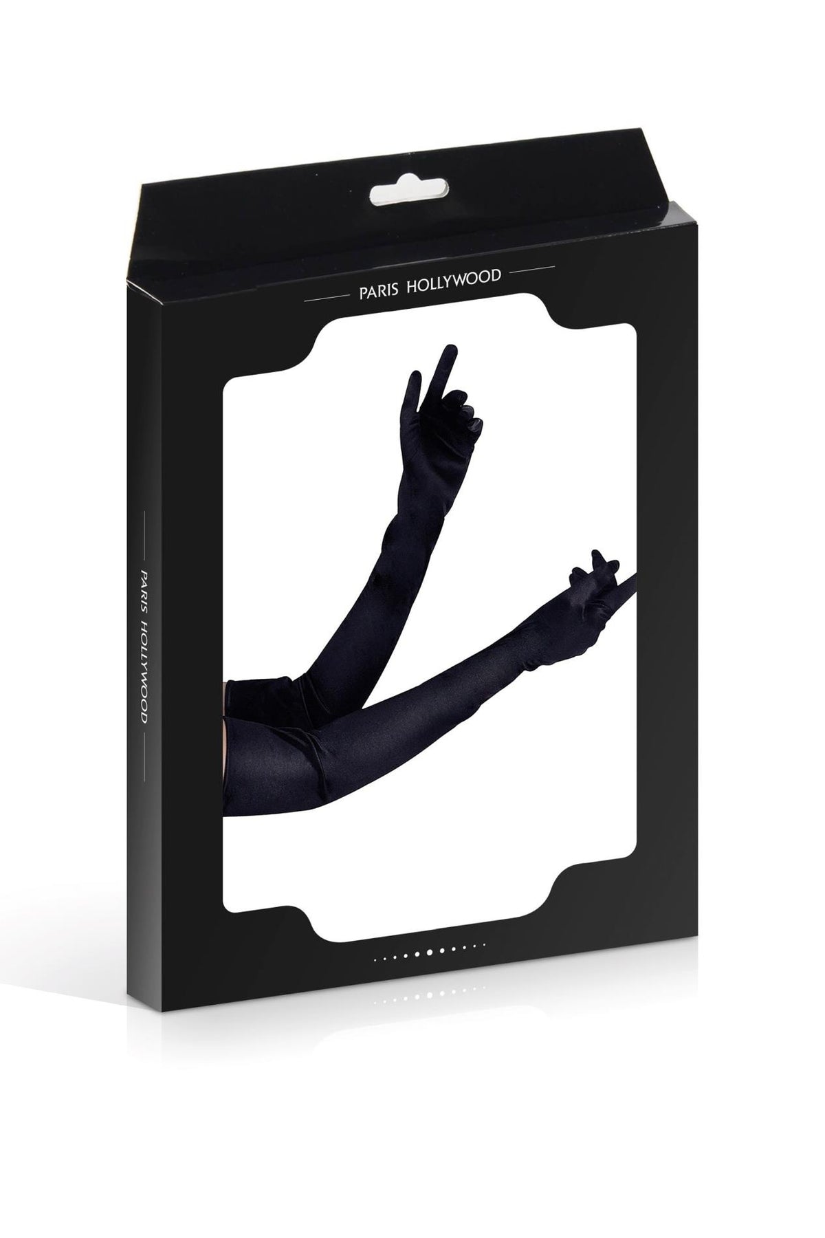 1-Długie czarne satynowe rękawiczki Paris Hollywood 54 cm TU-1