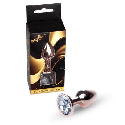 1-Biżuteria analna stalowa z diamentem MyLove Toys czerwone złoto 7 cm-1