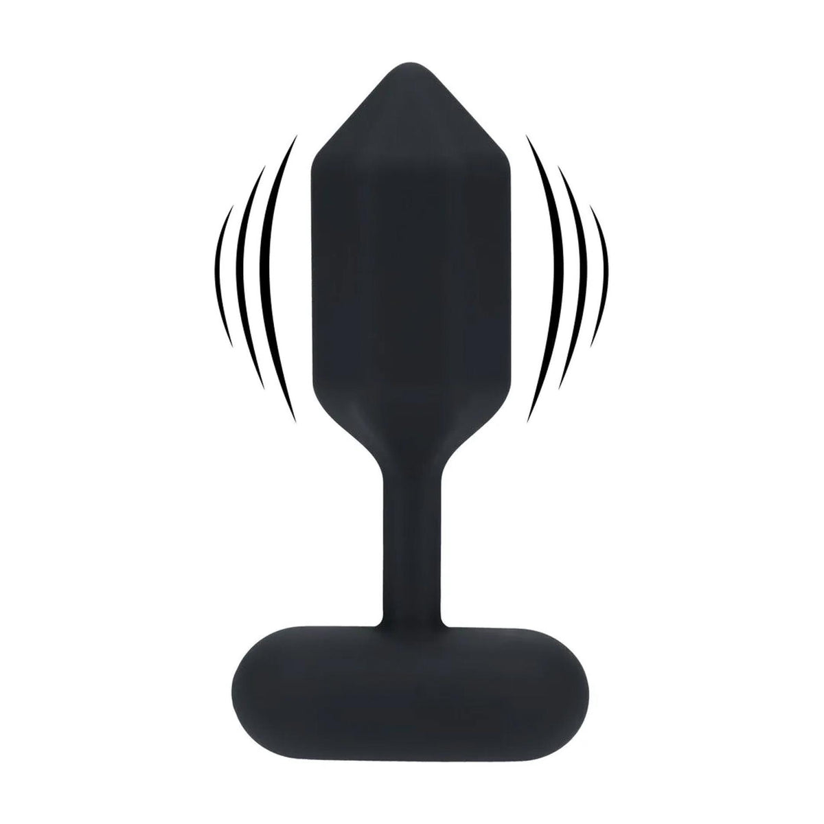 3-Wibrujący korek analny heksagonalny silikonowy Levelz L czarny 14 cm-3