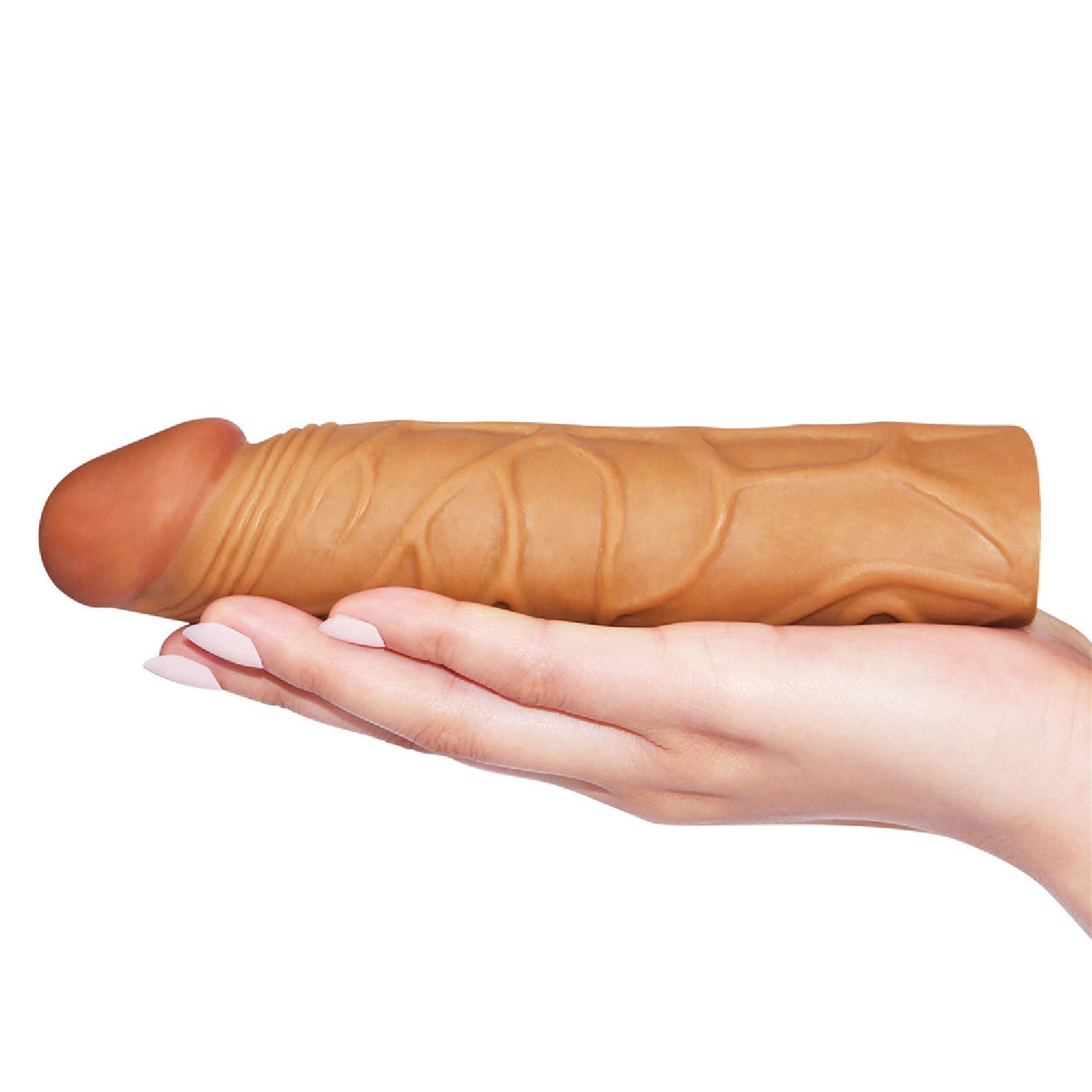 1-Add 1"" Pleasure X Tender Penis Sleeve Brown-1