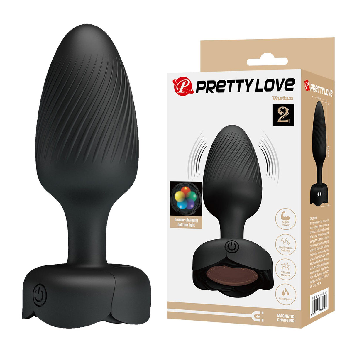1-Korek analny wibrujący LED 10 trybów Pretty Love Varian silikonowy-1