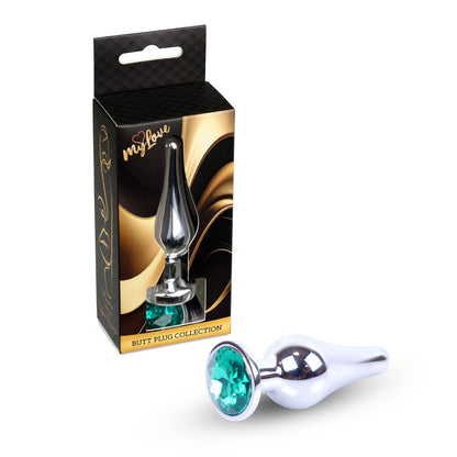 5-Biżuteria analna srebrna MyLove Toys zielona 9,5 cm-5