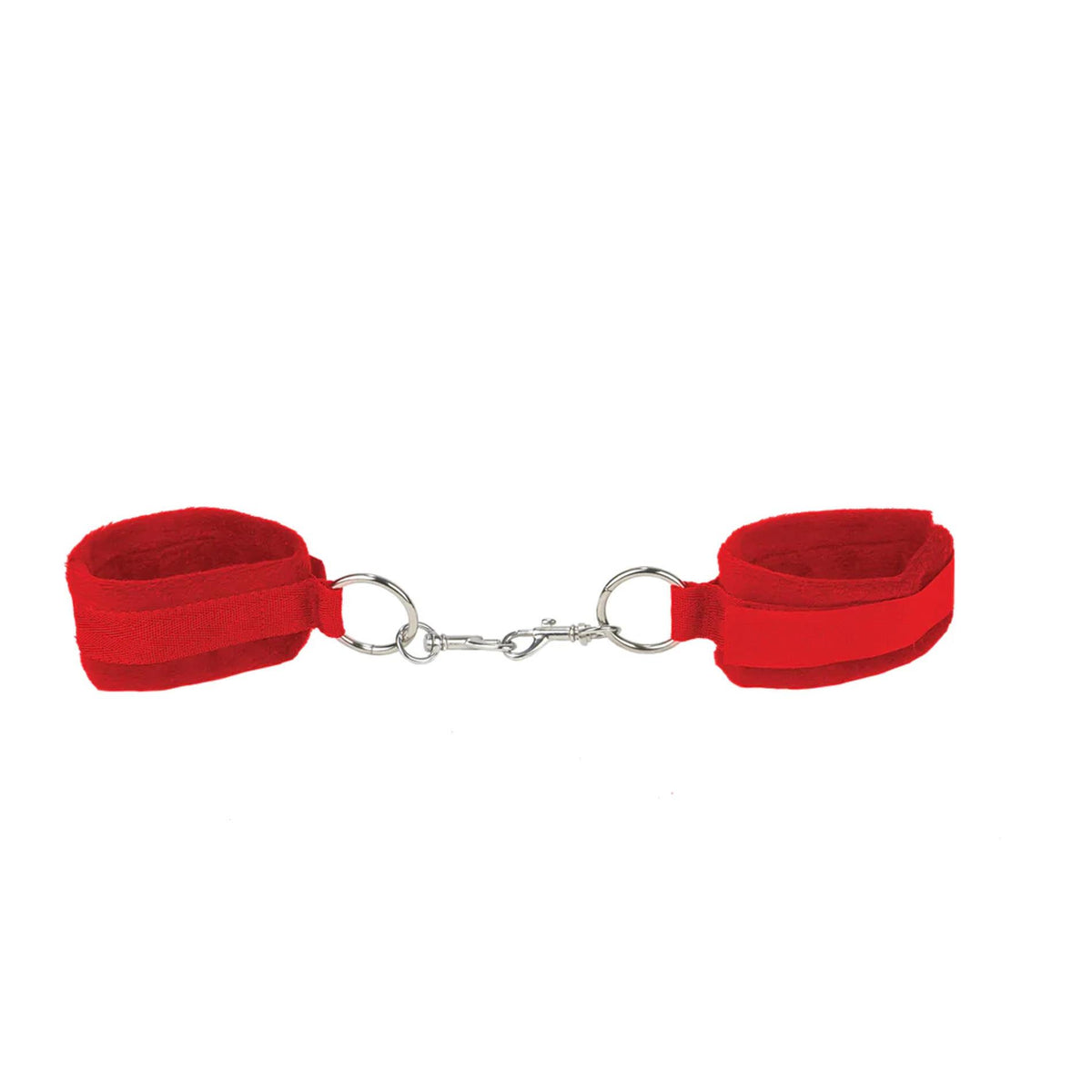 2-Kajdanki futrzaste na rzep Ouch! czerwone 33 cm-2