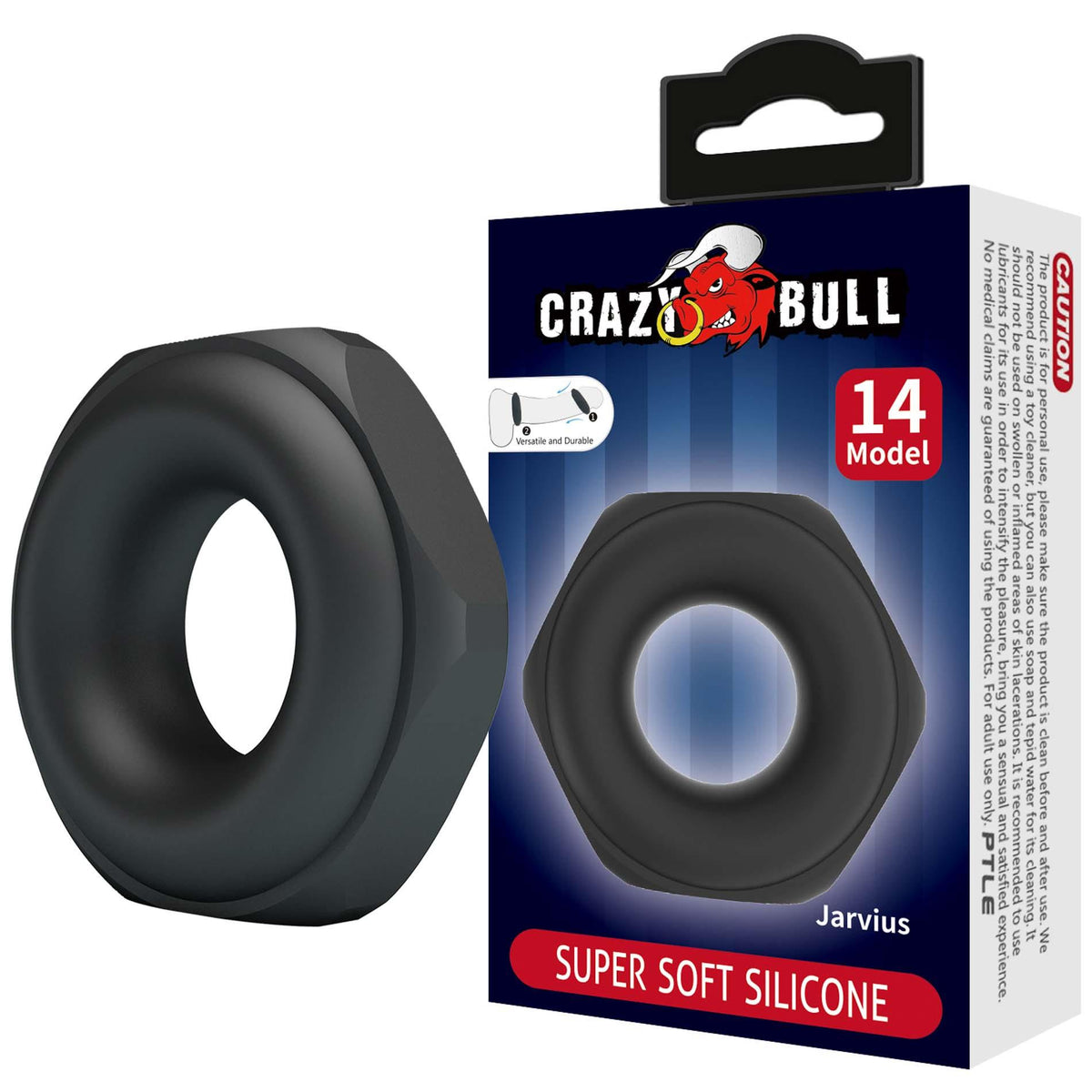 4-Pierścień erekcyjny supermiękki silikonowy Crazy Bull Jarvius czarny-4