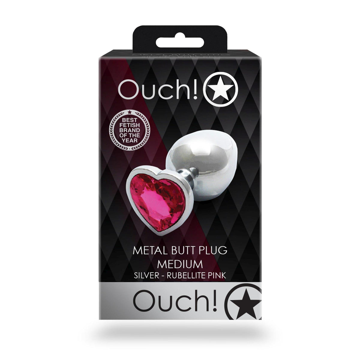 4-Aluminiowy korek analny Heart Gem Ouch średni 7 cm-4