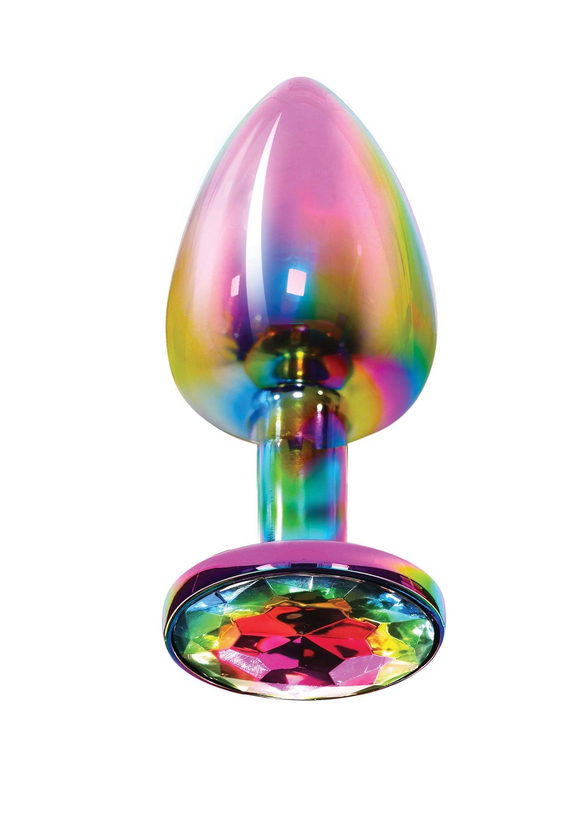 2-Aluminiowy korek analny z tęczowym klejnotem Twilight ToyJoy mały 7 cm-2