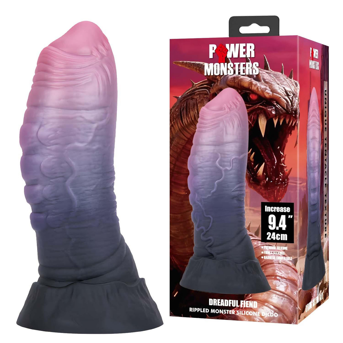 5-Dildo silikonowe mackowate Power Monsters 24 cm-5