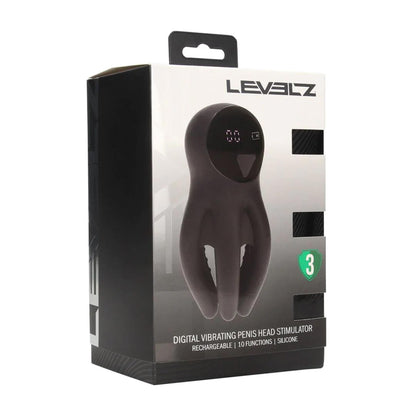 2-Digital Vibrating Silicone Penis Head Stimulator with Tentacles - Black-2