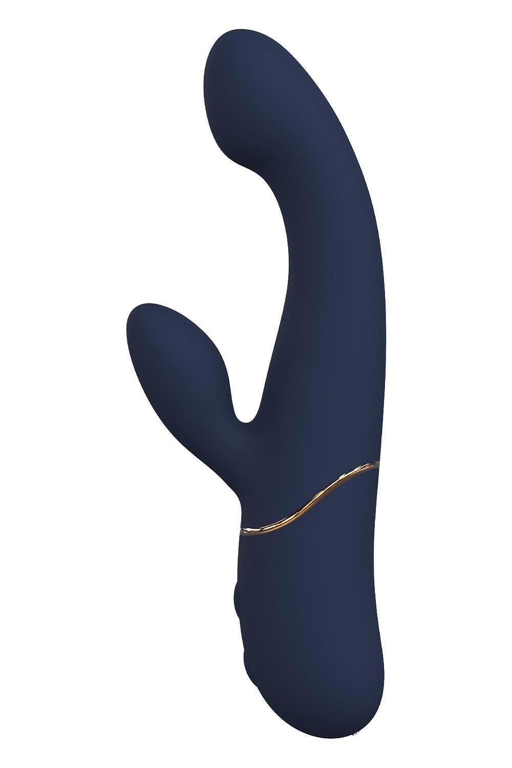 1-Wibrator króliczek duo Hestia ciemnoniebieski silikonowy USB 21 cm Dreamtoy-1