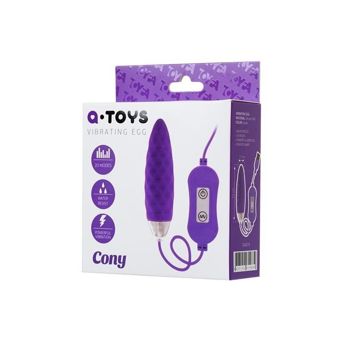 1-Jajko wibrujące Cony A Toys silikonowe fioletowe z pilotem 7,6 cm-1