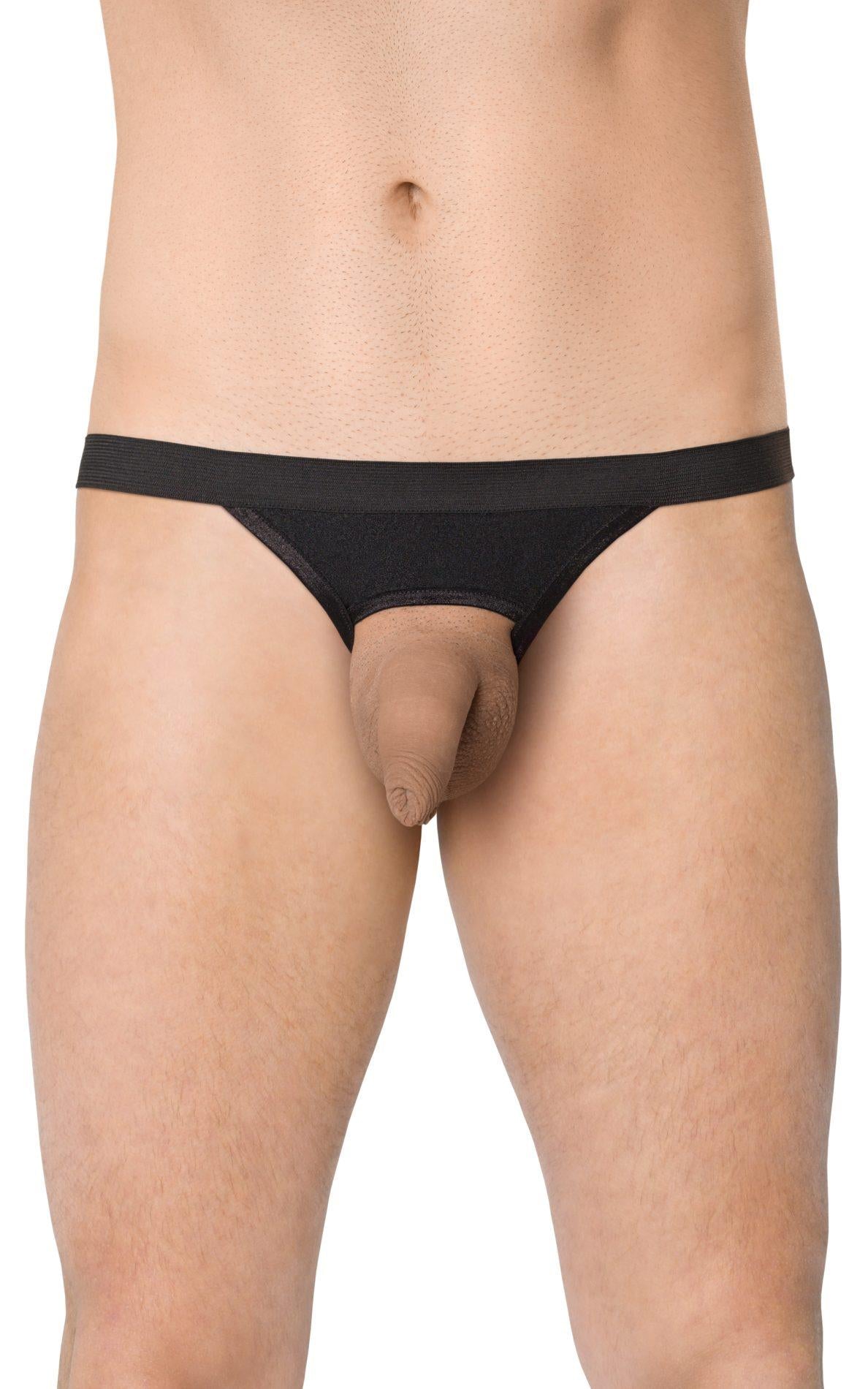 1-Stringi męskie ze wzorem zebry SoftLine 4532 czarne OneSize-1