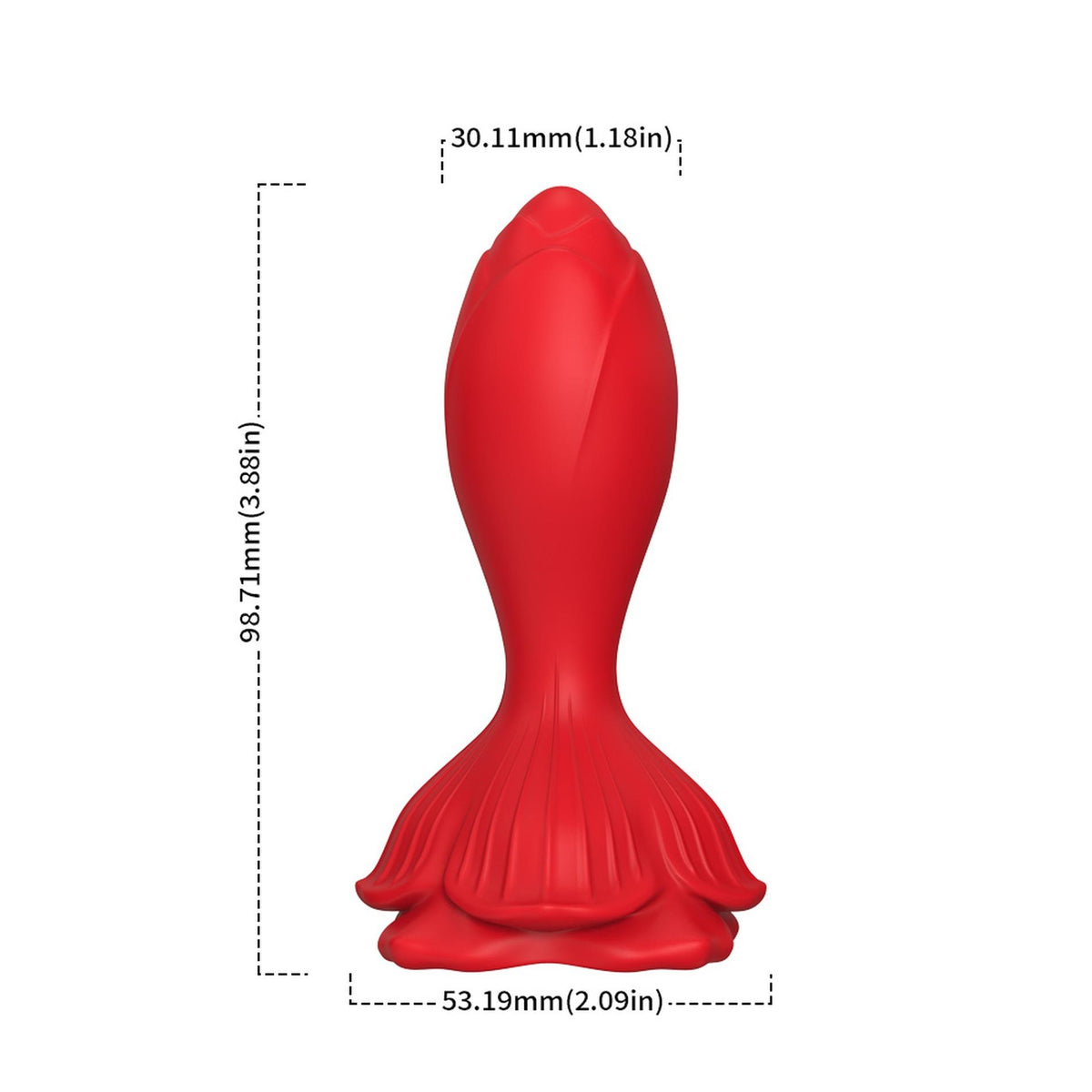 1-Plug analny wibrujący Rosenberg czerwony 9 funkcji USB 10 cm-1