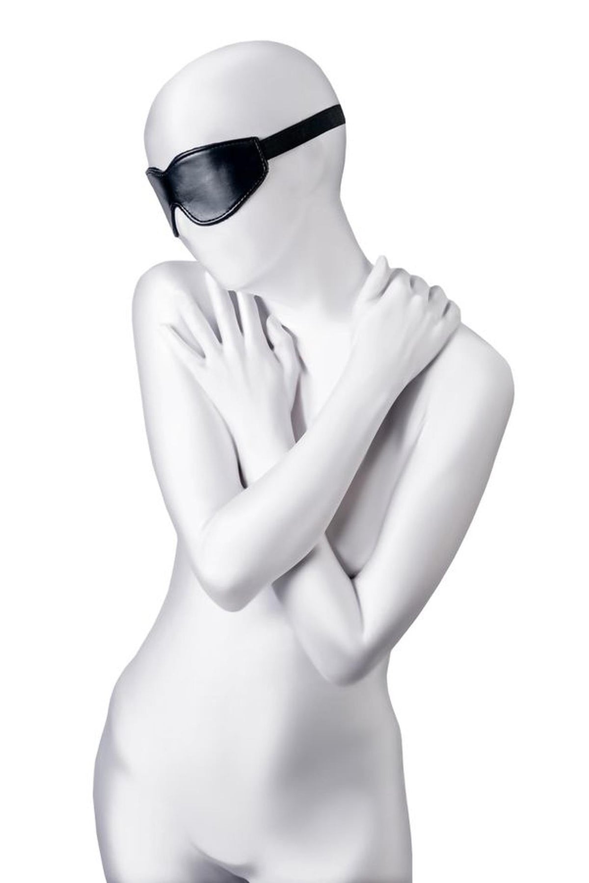 1-Maska BDSM Anonymo ze skóry PU czarna 26.5 cm-1